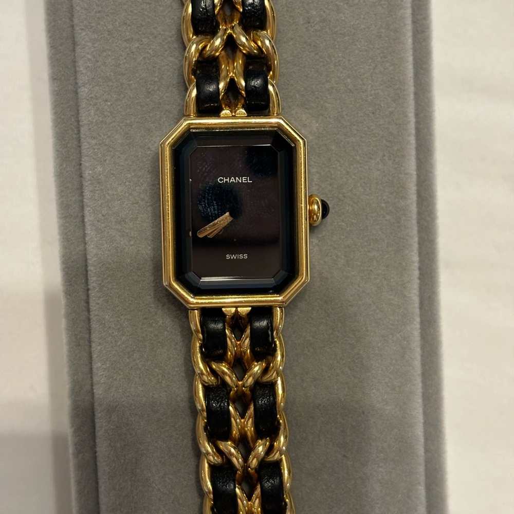 Chanel watch w/ lambskin bracelet